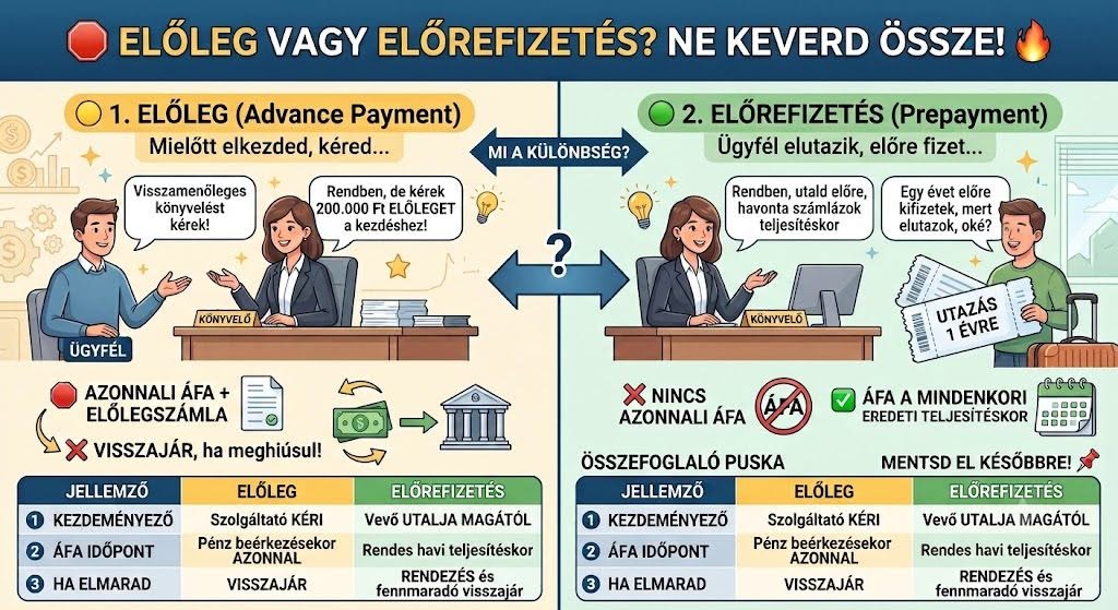 Előleg vagy előrefizetés? – Gyakorlati útmutató a két fogalom elhatárolásához
